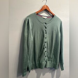 Boden Sage Green Button-Up Cardigan cottagecore fall country office casual